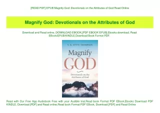 [READ PDF] EPUB Magnify God Devotionals on the Attributes of God Read Online