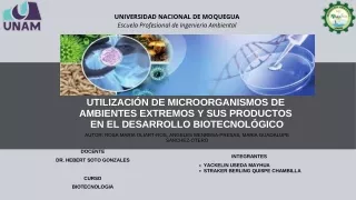 Utilización de Microorganismos de ambientes extremos y sus productos en el desarrollo biotecnologico