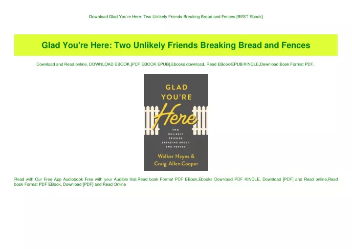 download glad you re here two unlikely friends