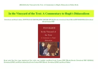 [READ] In the Vineyard of the Text A Commentary to Hugh's Didascalicon Online Book