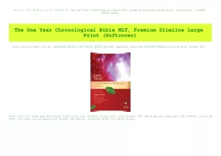 [P.D.F] [D.O.W.N.L.O.A.D] [R.E.A.D] The One Year Chronological Bible NLT  Premium Slimline Large Print (Softcover) [KIND