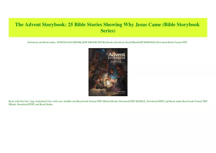 Ppt Pdf The Advent Storybook Bible Stories Showing Why Jesus Came