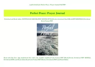 {epub download} Perfect Peace Prayer Journal Full PDF