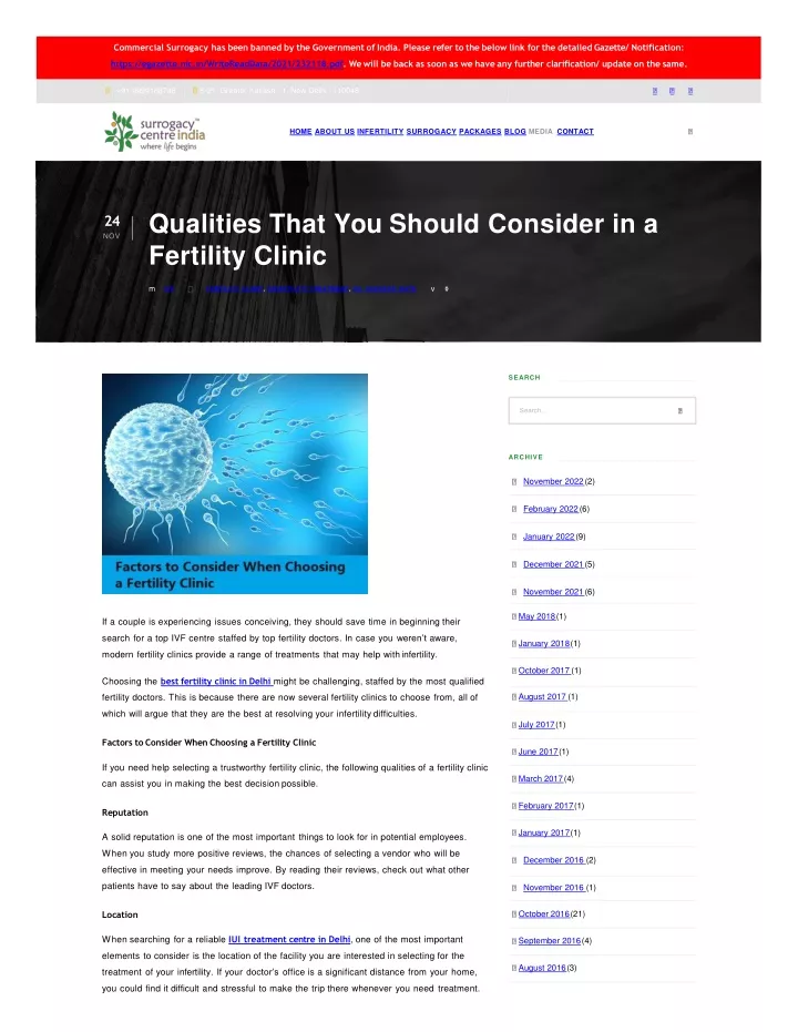 qualities that you should consider in a fertility clinic