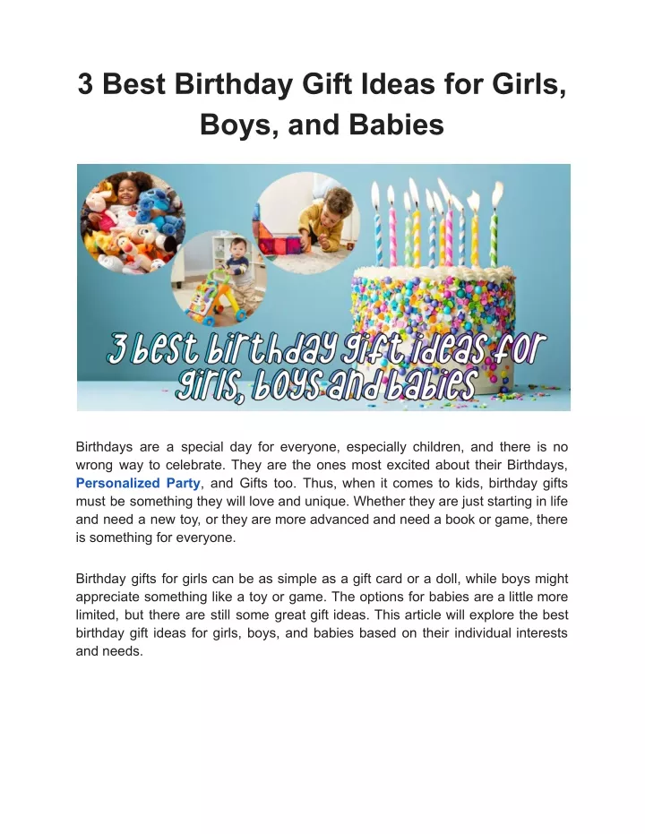 3 best birthday gift ideas for girls boys
