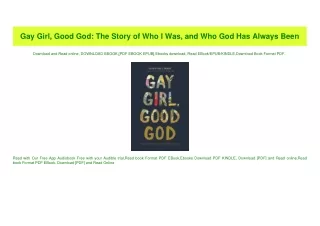 PDF) Gay Girl  Good God The Story of Who I Was  and Who God Has Always Been Ebook READ ONLINE