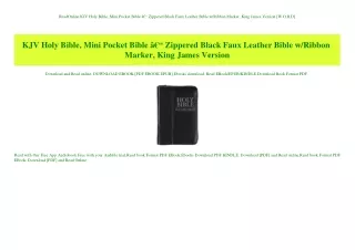 ReadOnline KJV Holy Bible  Mini Pocket Bible Ã¢Â€Â“ Zippered Black Faux Leather Bible wRibbon Marker  King James Version