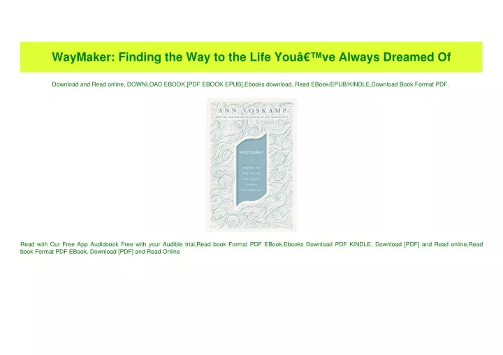 waymaker finding the way to the life