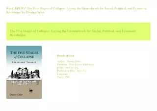 Read_EPUB)^ The Five Stages of Collapse Laying the Groundwork for Social  Po