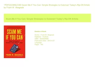 ^PDF)DOWNLOAD Scam Me If You Can Simple Strategies to Outsmart Today's Rip-O