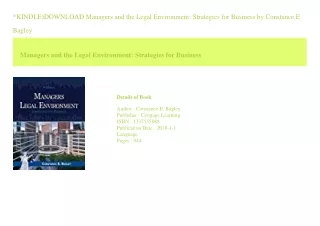 *KINDLE)DOWNLOAD Managers and the Legal Environment Strategies for Business