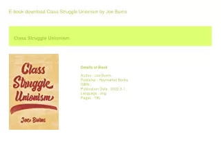 e book download class struggle unionism