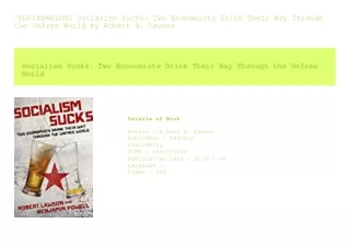 ^PDF)DOWNLOAD Socialism Sucks Two Economists Drink Their Way Through the Unf