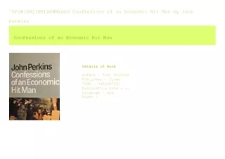 ^EPUB/ONLINE)DOWNLOAD Confessions of an Economic Hit Man  by John Perkins