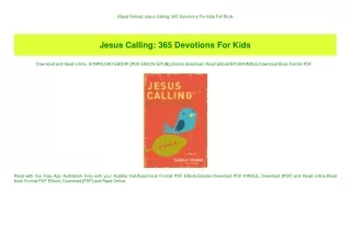 {Read Online} Jesus Calling 365 Devotions For Kids Full Book