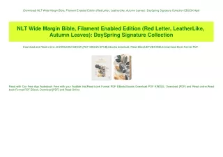 (Download) NLT Wide Margin Bible  Filament Enabled Edition (Red Letter  LeatherLike  Autumn Leaves) DaySpring Signature