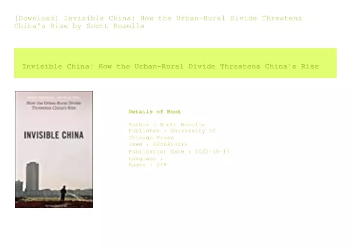 download invisible china how the urban rural