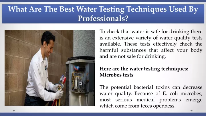 what are the best water testing techniques used