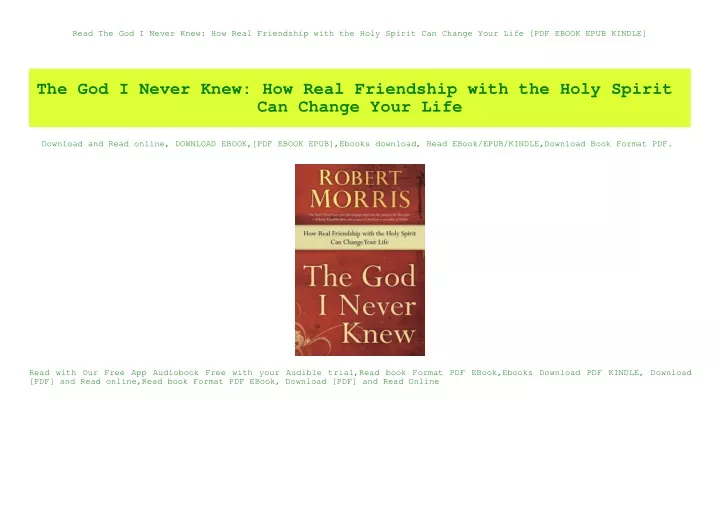 read the god i never knew how real friendship
