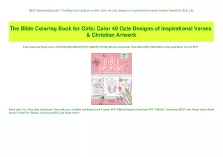 BEST [download] [epub]^^ The Bible Coloring Book for Girls Color 40 Cute Designs of Inspirational Verses & Christian Art