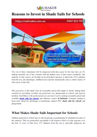 Reasons to Invest in Shade Sails for Schools