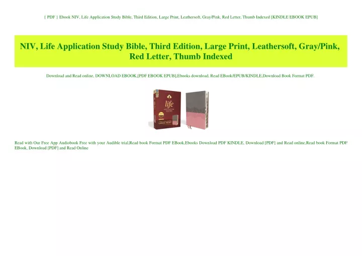 pdf ebook niv life application study bible third