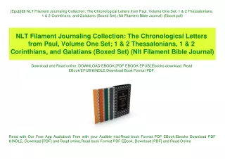 [Epub]$$ NLT Filament Journaling Collection The Chronological Letters from Paul  Volume One Set; 1 & 2 Thessalonians  1