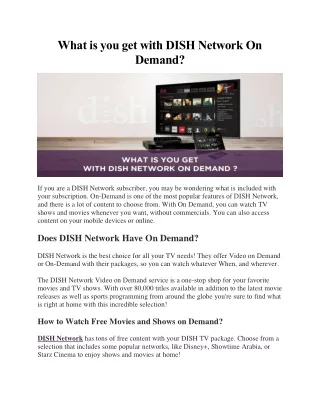 What is you get with DISH Network On Demand