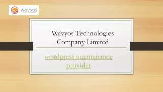 Wordpress Maintenance Provider | Wavyos.com