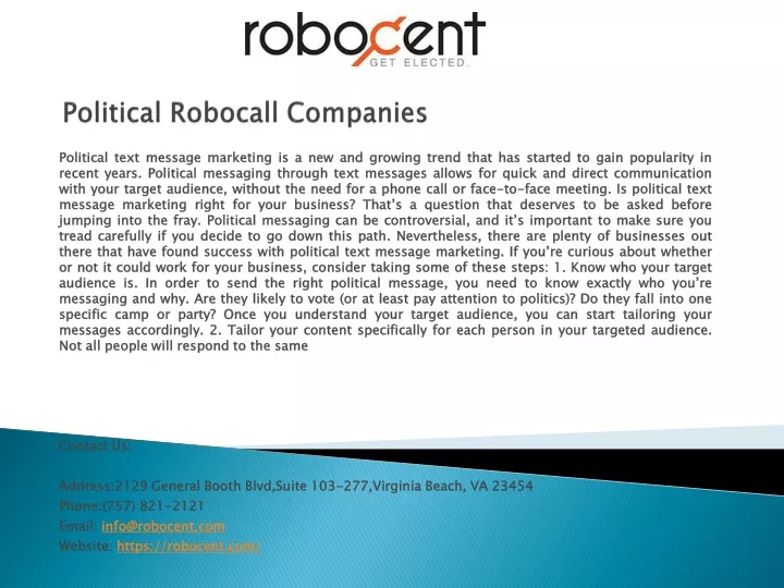 political robocall companies
