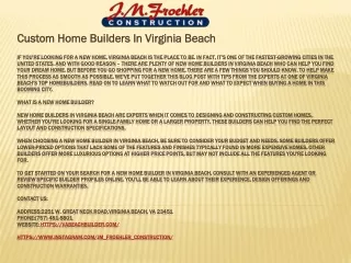 custom home builders in virginia beach
