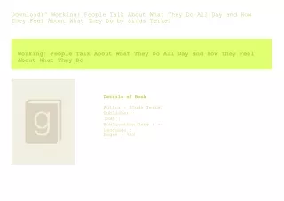 Download)^ Working People Talk About What They Do All Day and How They Feel