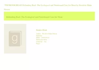 ^PDF/BOOK)READ Defending Beef The Ecological and Nutritional Case for Meat