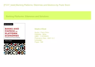 [P.D.F_book] Banking Platforms Dilemmas and Solutions  by Paolo Sironi