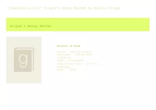 ^[download p.d.f]^ Stigum's Money Market  by Marcia Stigum
