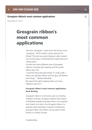 Grosgrain ribbon's most common applications