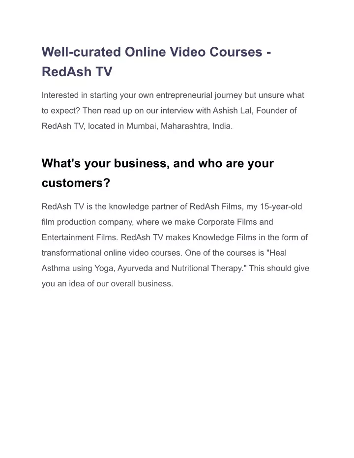 well curated online video courses redash tv