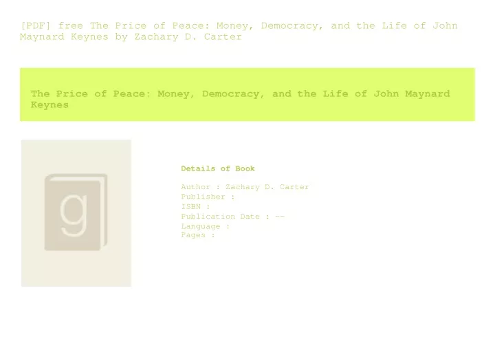 PPT - [PDF] Free The Price Of Peace Money Democracy And The Life Of ...