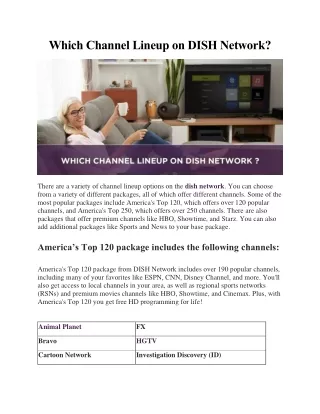 Which Channel Lineup on DISH Network