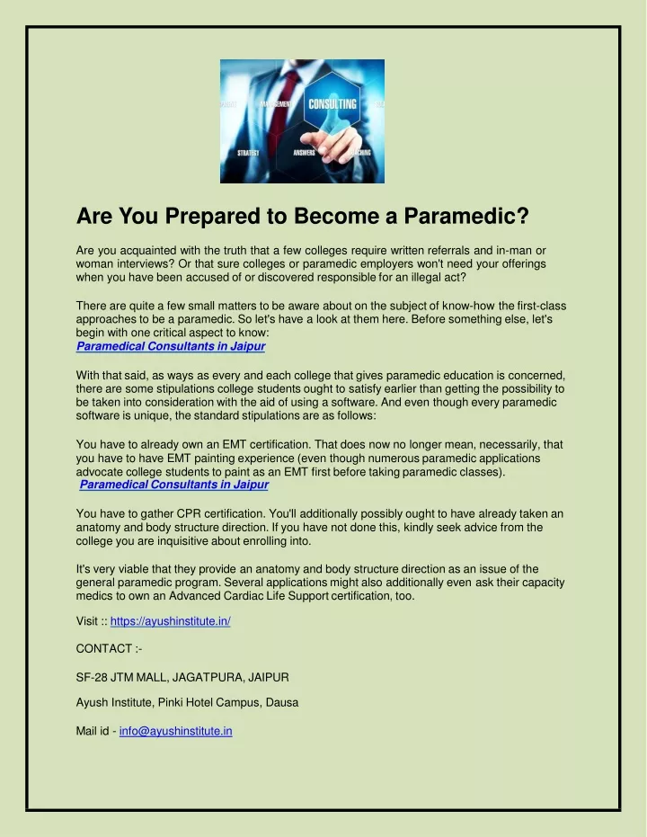 are you prepared to become a paramedic