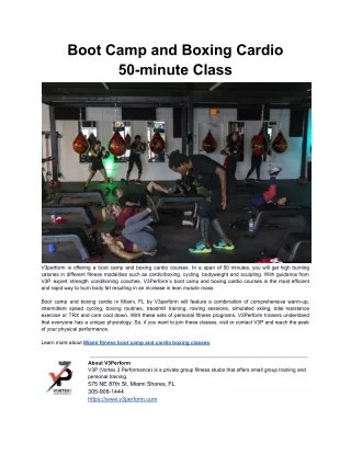 Boot Camp and Boxing Cardio 50-minute Class