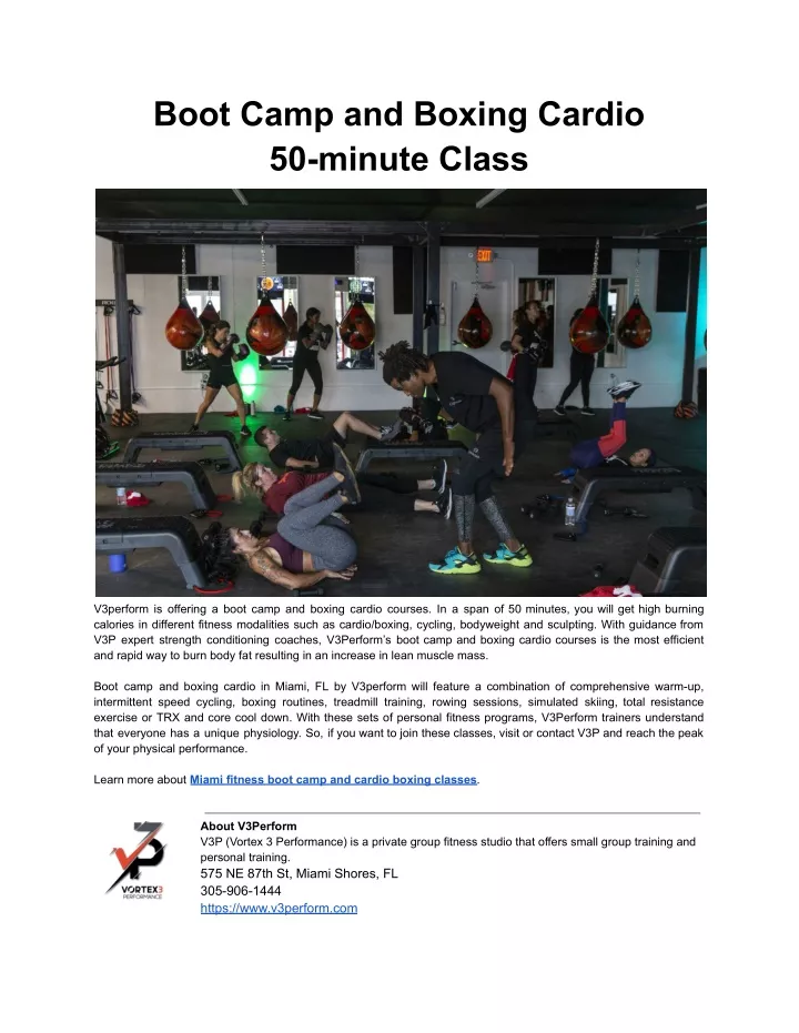 boot camp and boxing cardio 50 minute class