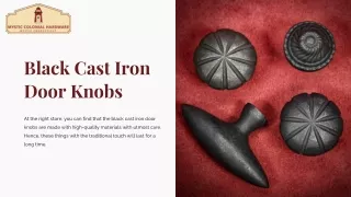 Why Should You Have The Black Cast Iron Door Knobs
