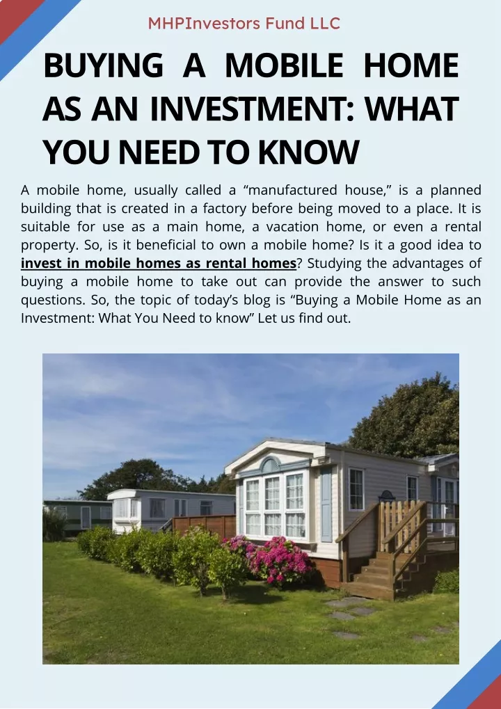 PPT - Buying a Mobile Home as an Investment What You Need to know ...