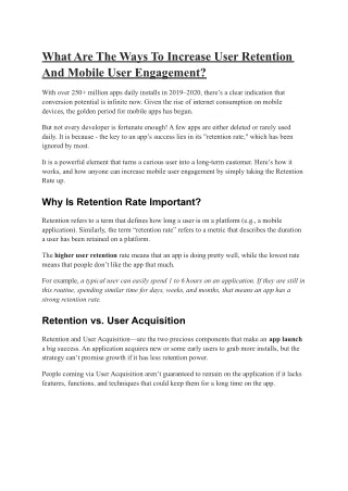 what are the ways to increase user retention