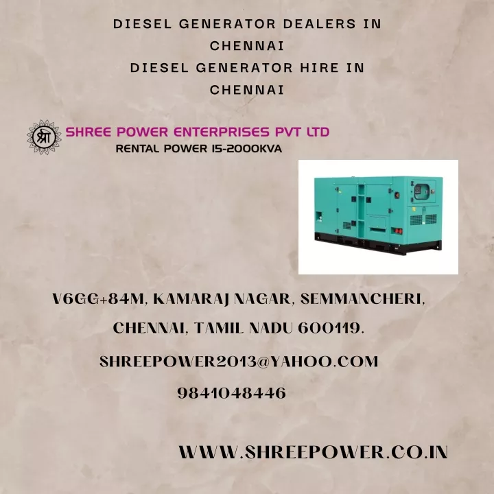 diesel generator dealers in chennai diesel