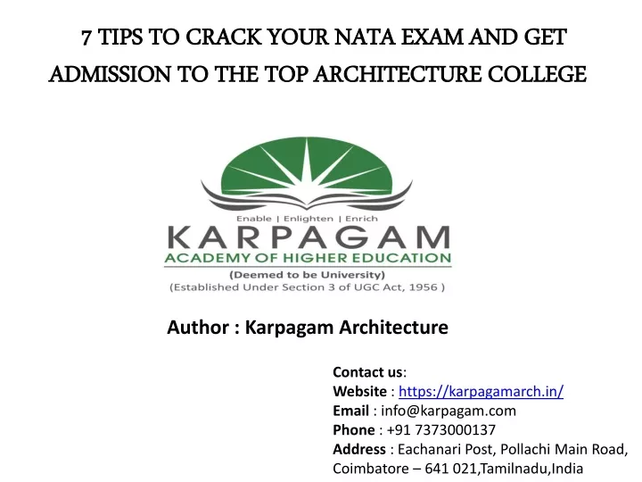 7 tips to crack your nata exam and get admission