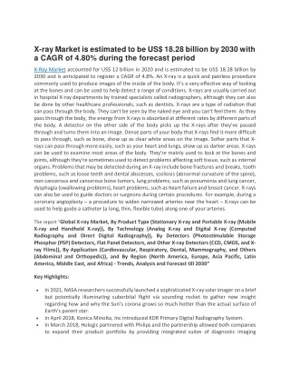 x ray market is estimated to be us 18 28 billion