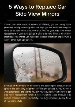 5 Ways to Replace Car Side View Mirrors