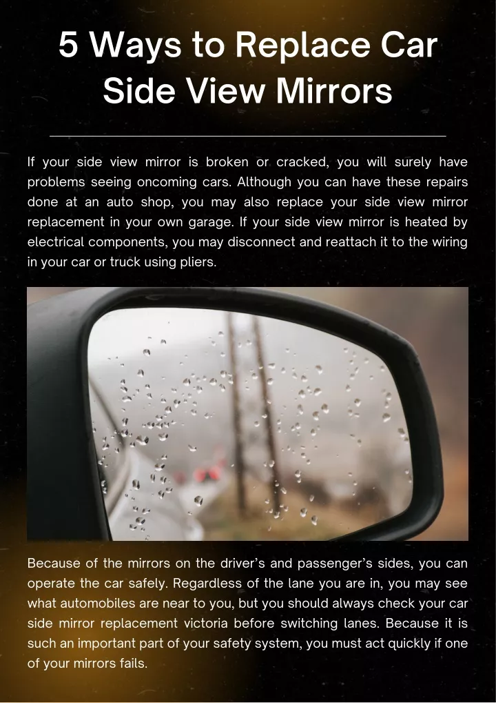 5 ways to replace car side view mirrors